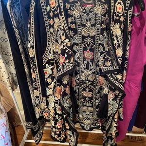 Fabulous Johnny Was Black Floral long cardigan Size S